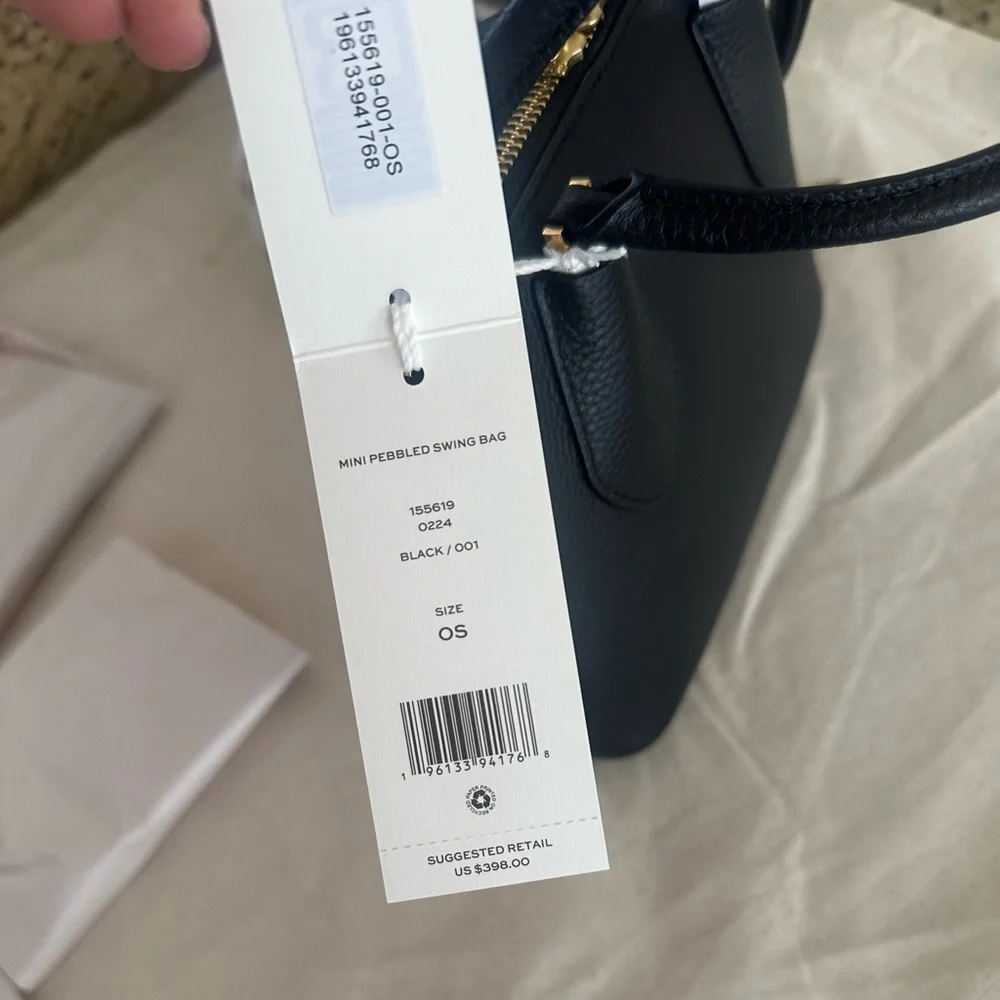 Tory Burch Mini Leather Swing Crossbody Bag ~NWT~ Black